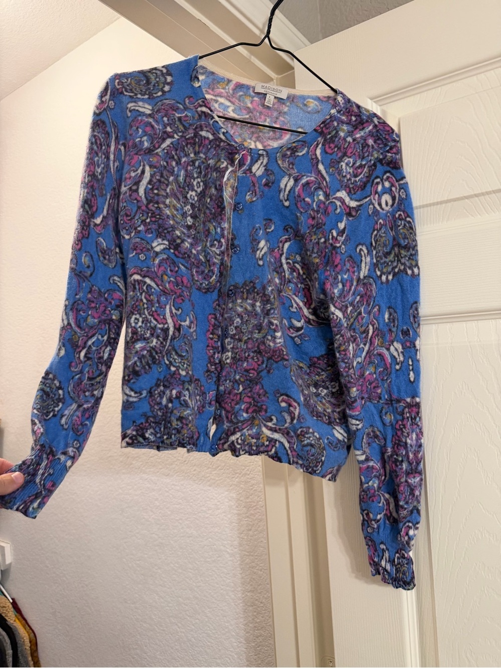 Madison Blue Paisley Print Cardigan
